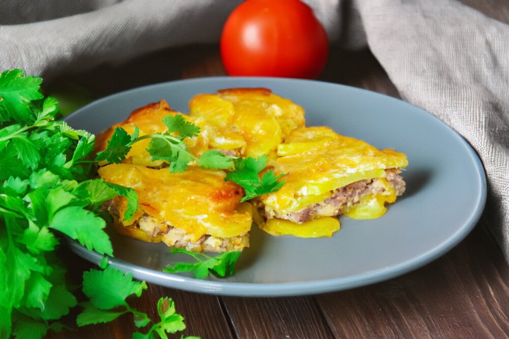 Layered Potatoes with Ground Meat in a Multicooker