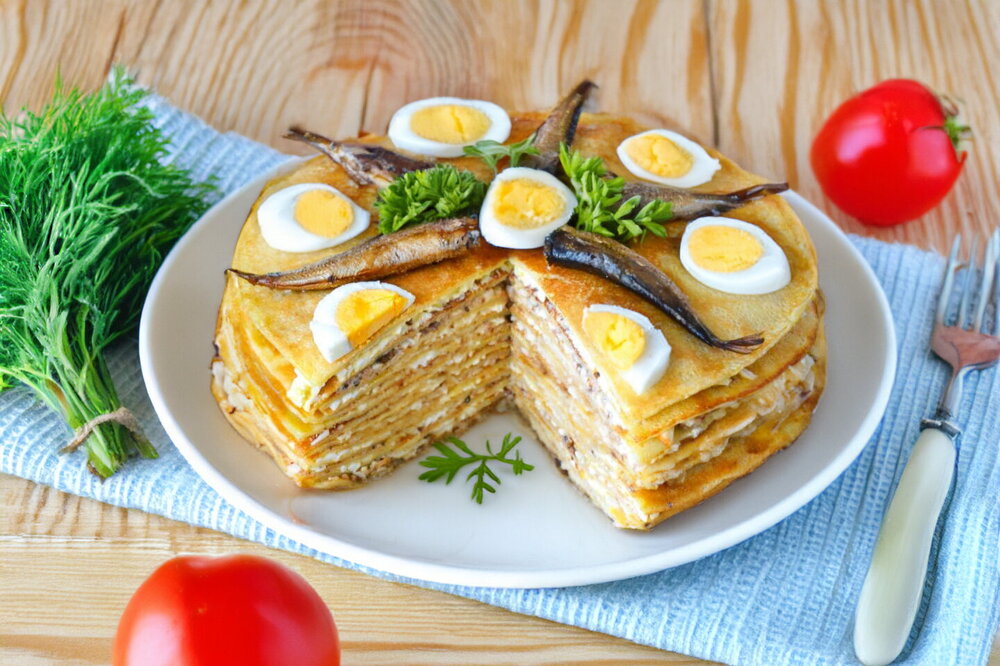 Savory Crepe Cake