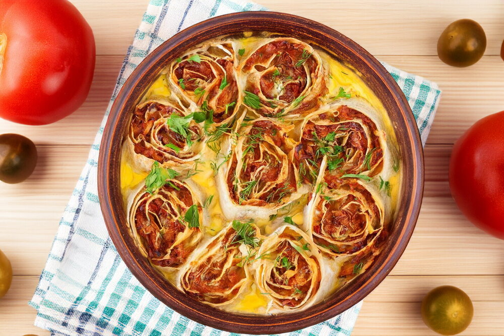 Thin Flatbread Pie with Cabbage