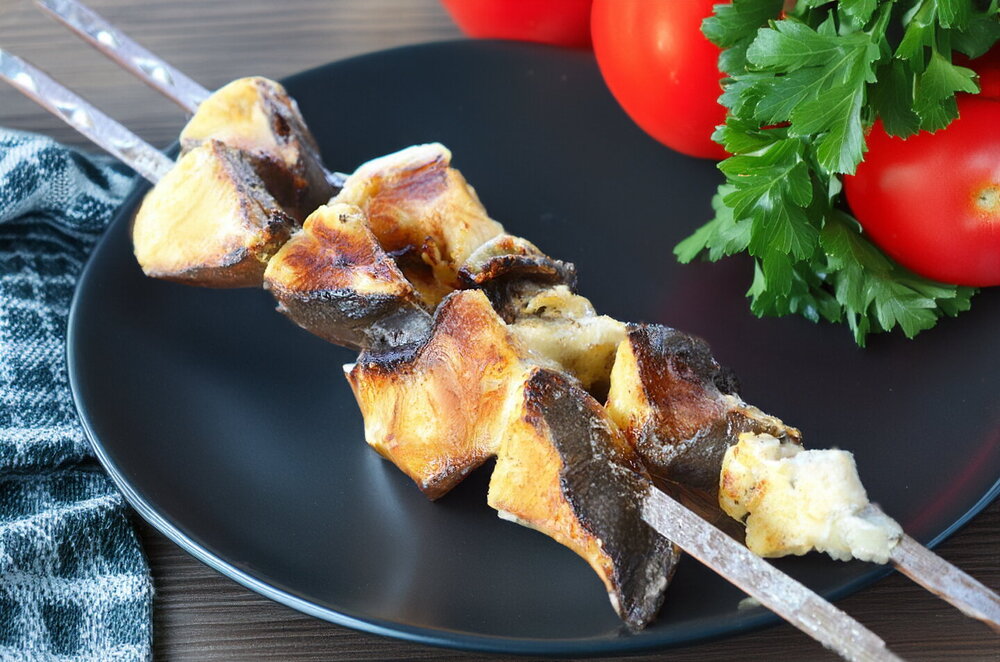 Grilled Fish Skewers over Charcoal