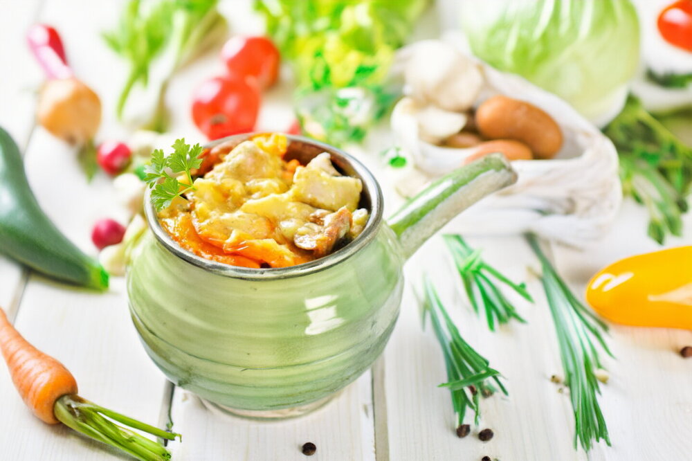 Chicken and Mushroom Julienne in Ramekins