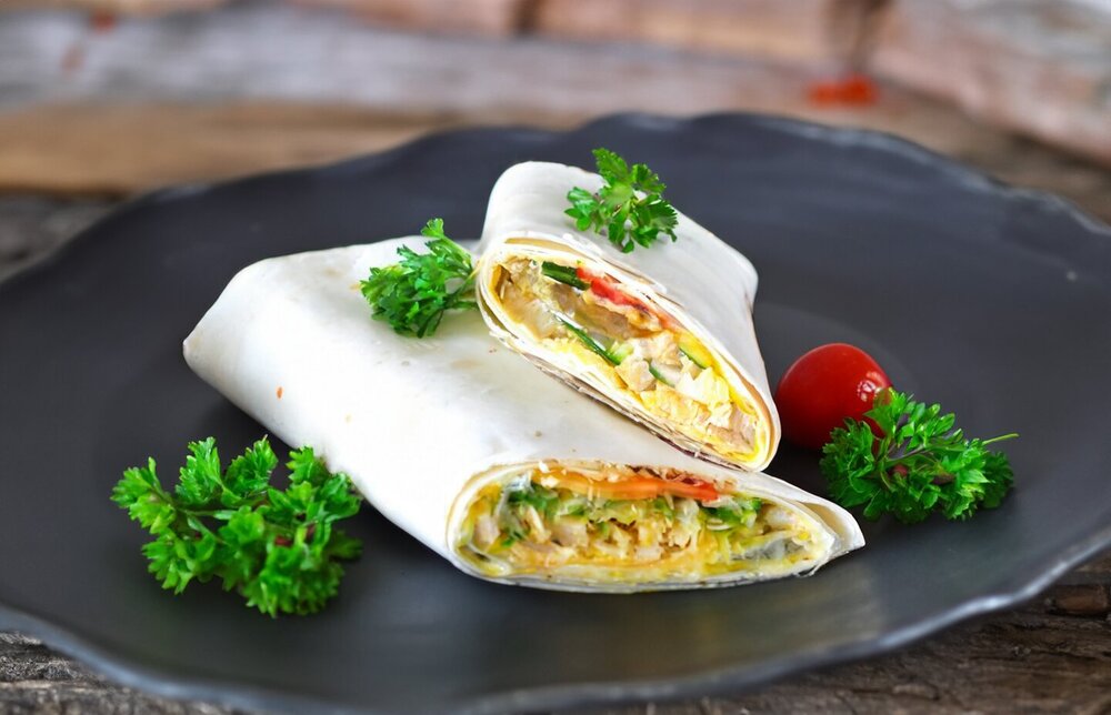 Lavash Roll with Chicken and Cheese
