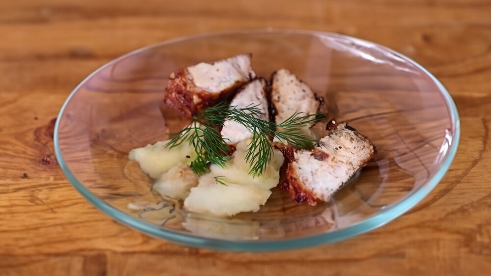 Pork Belly with Cinnamon Apple Sauce