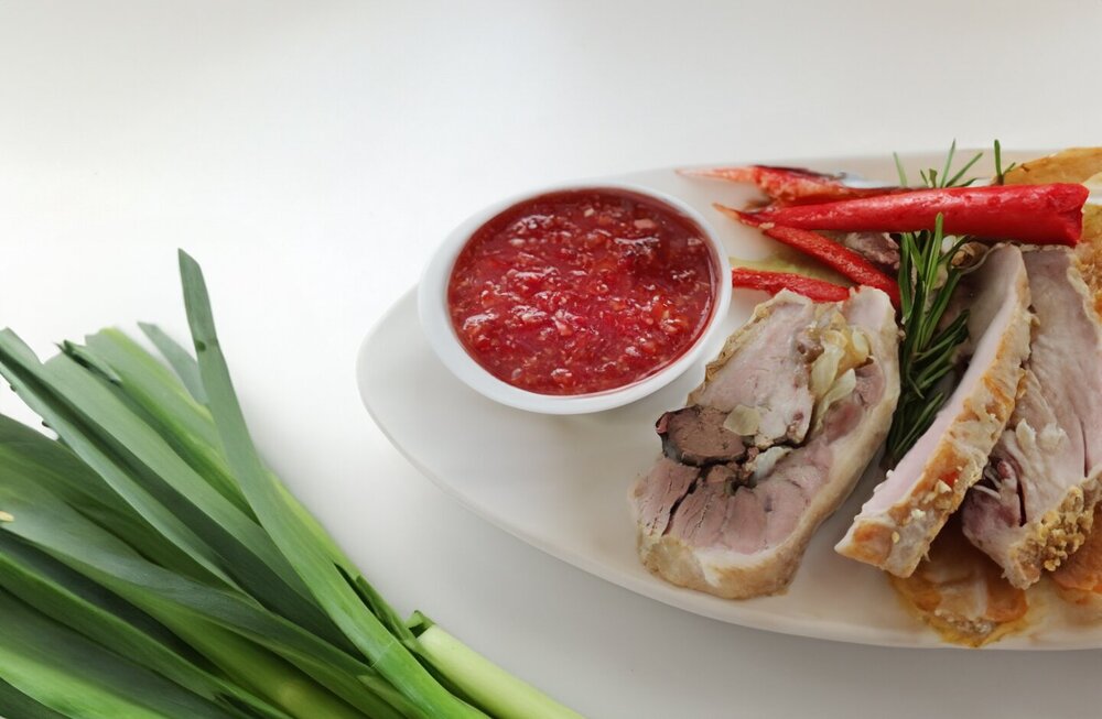 Pork Knuckle Roll with Fried Onion Filling