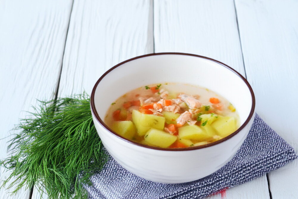 Fish Soup with Salmon Heads