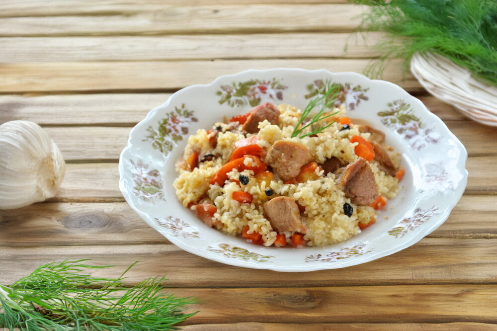 Oven-Baked Pork and Rice in a Roasting Bag