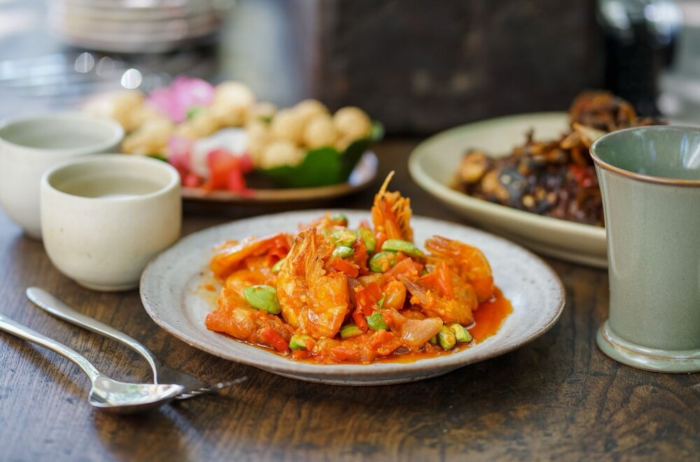 Sweet and sour prawns