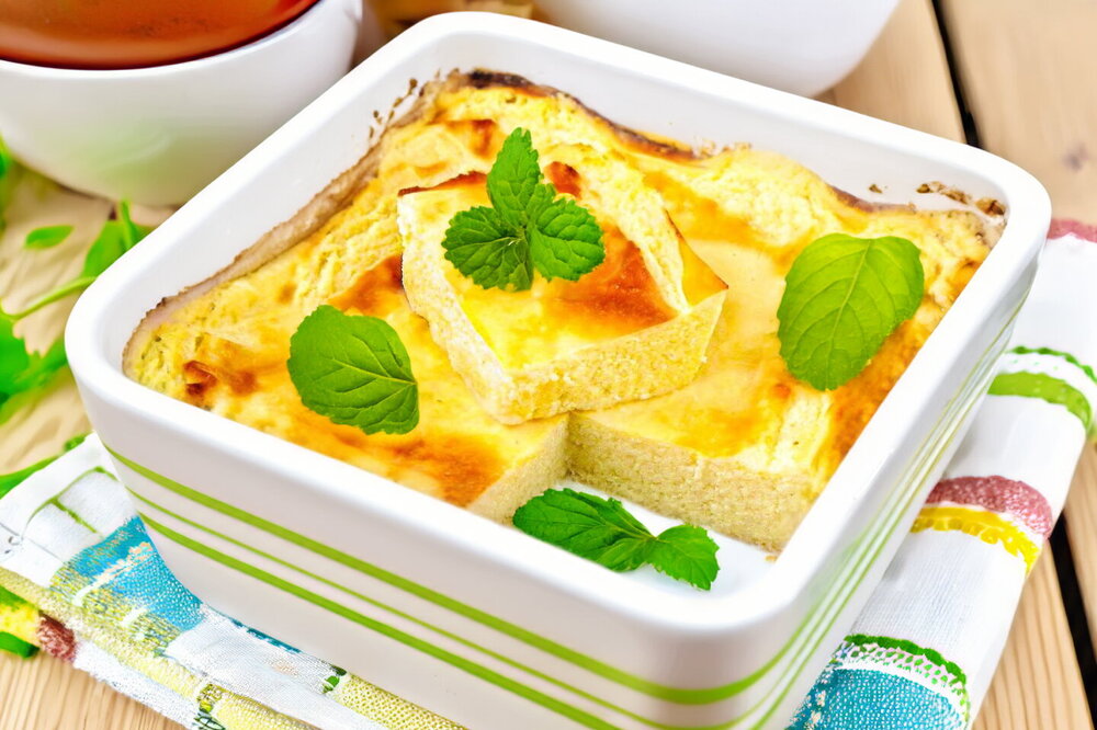 Baked Semolina Pudding without Cottage Cheese