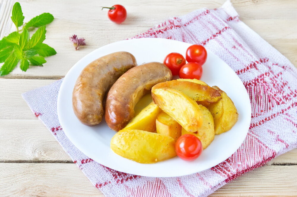 Oven-Baked Sausages with Potatoes