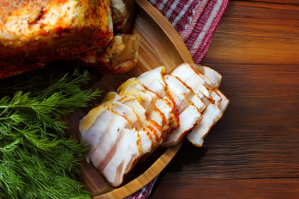 Brined Pork Fat with Garlic and Spices