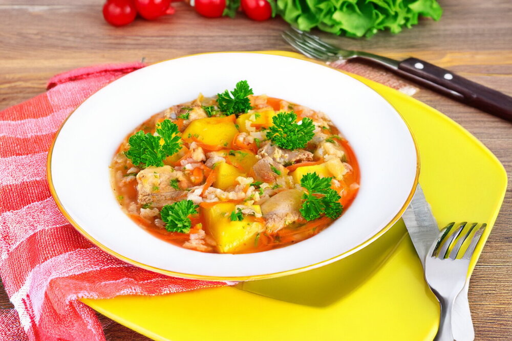 Hearty Pork Rib Soup with Rice