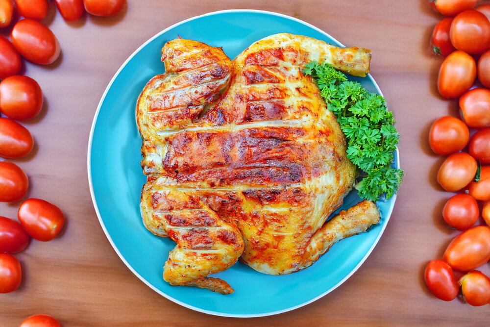 Charcoal-Grilled Whole Chicken