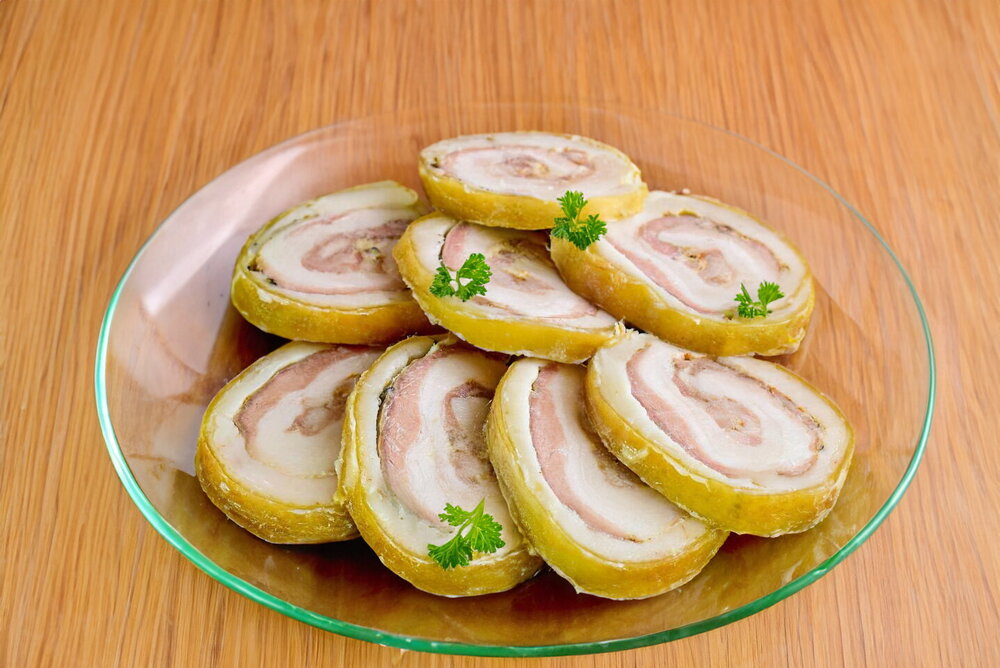 Oven-Baked Pork Belly Roll with Meat Filling