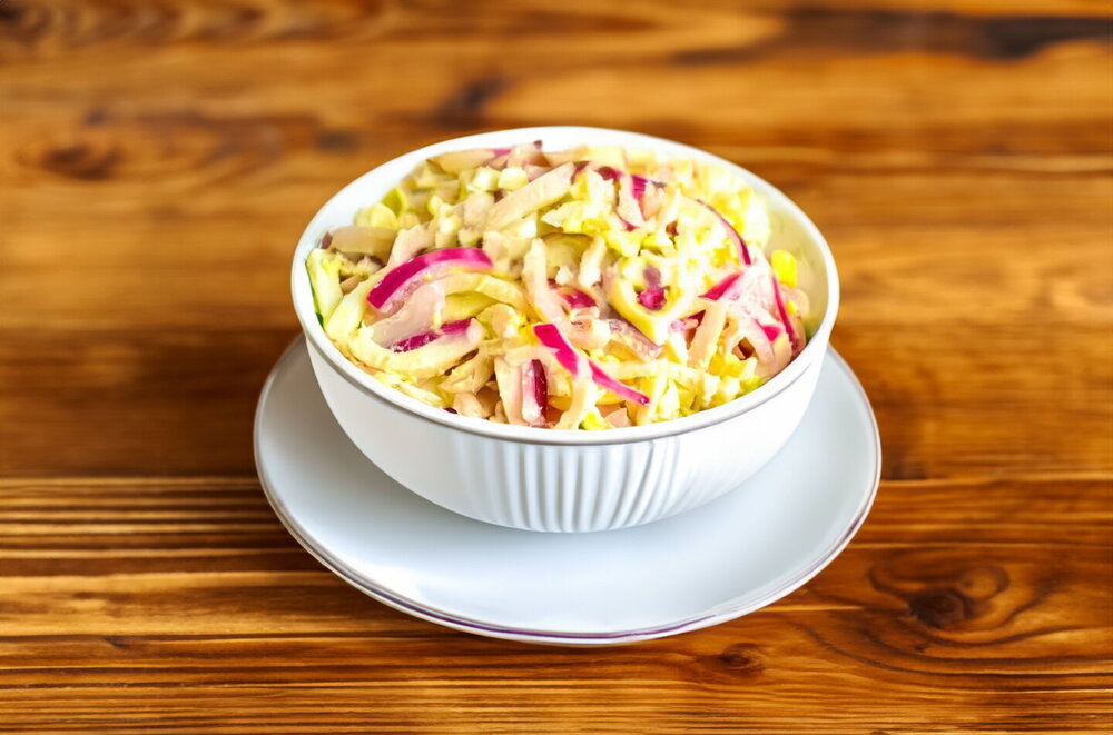Squid Salad with Egg and Pickled Onion