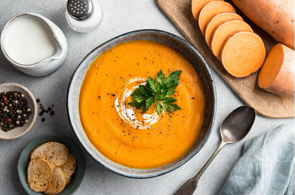 Sweet potato and carrot soup