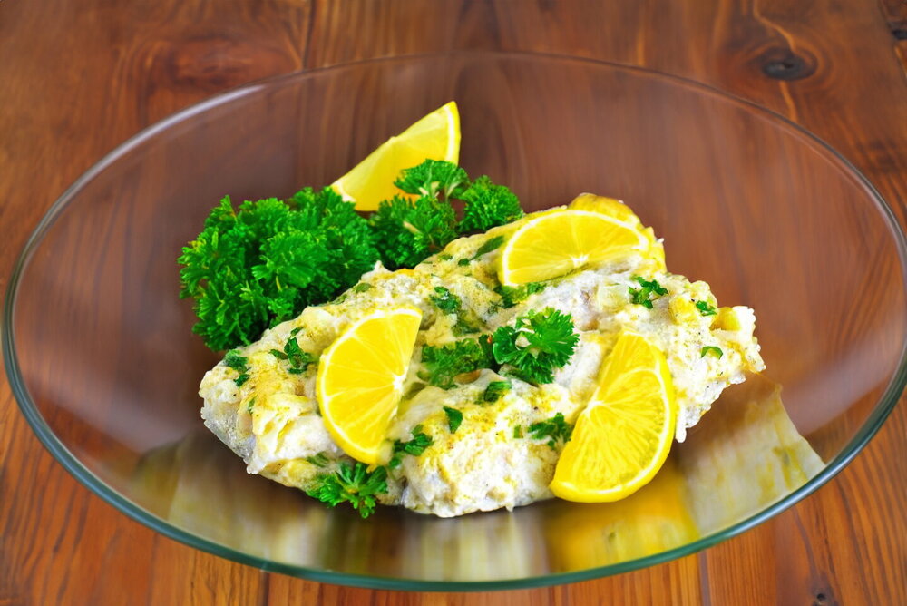 Baked White Fish in Creamy Lemon Sauce