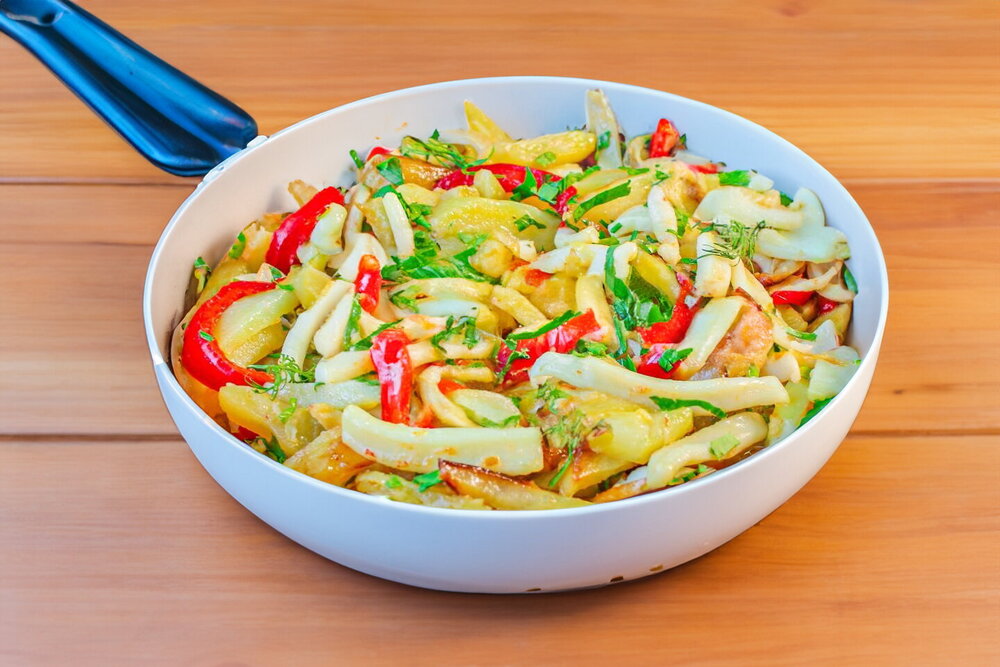 Pan-Fried Squid with Potatoes