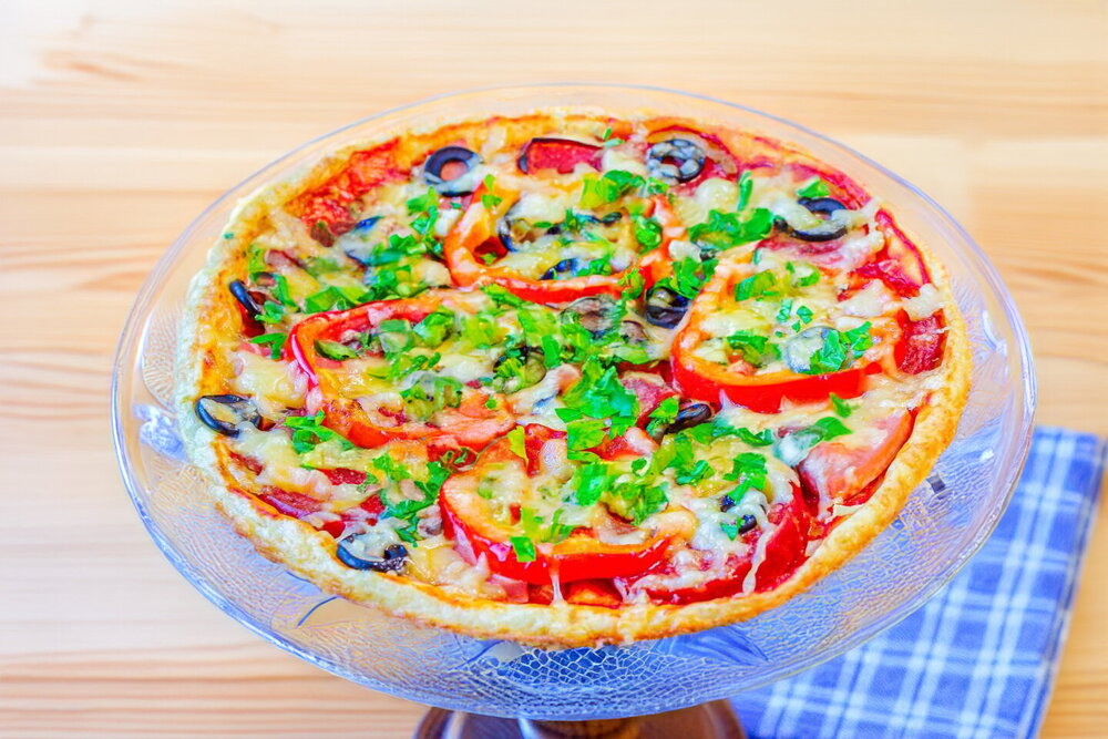 Pizza with Cottage Cheese Crust