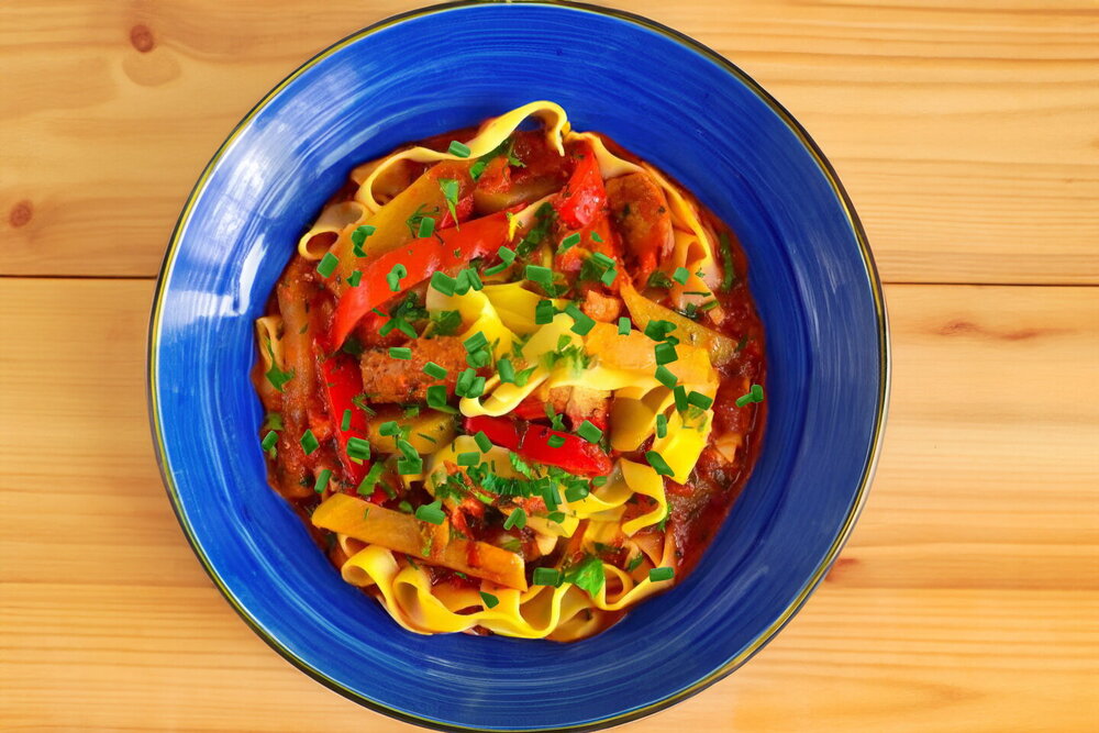 Pork Lagman with Noodles and Vegetables