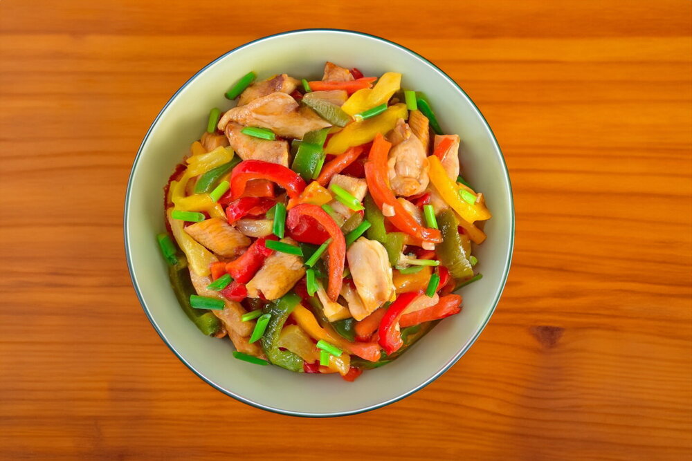 Chicken with Vegetables in Sweet-and-Sour Sauce