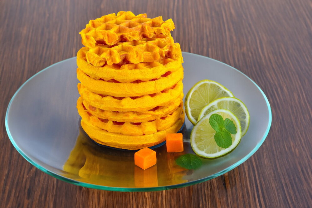 Pumpkin Waffles with Corn Flour