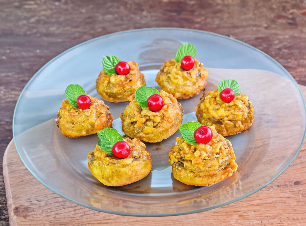 Stuffed Champignons with Cheese in a Multicooker