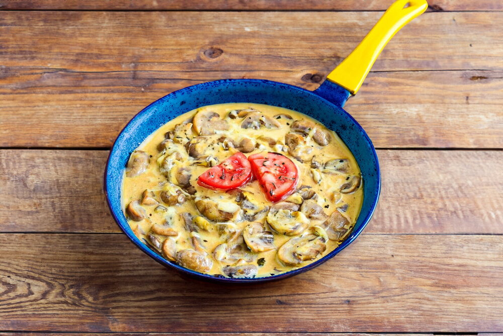 Pan-Fried Mushrooms with Cheese