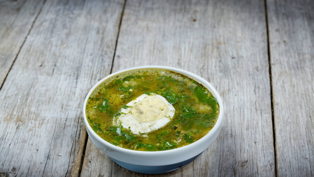 Chicken Soup with Vegetables and Young Nettles