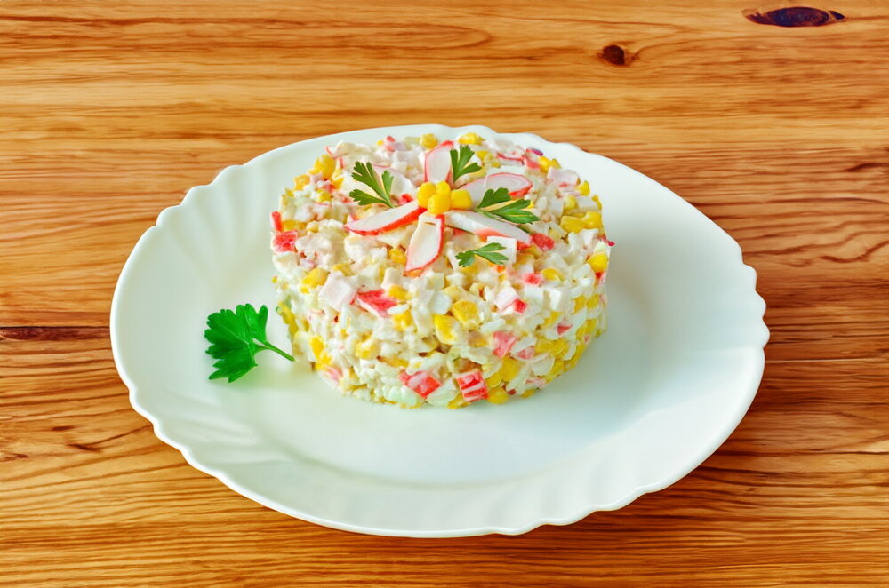 Crab Stick, Rice and Egg Salad