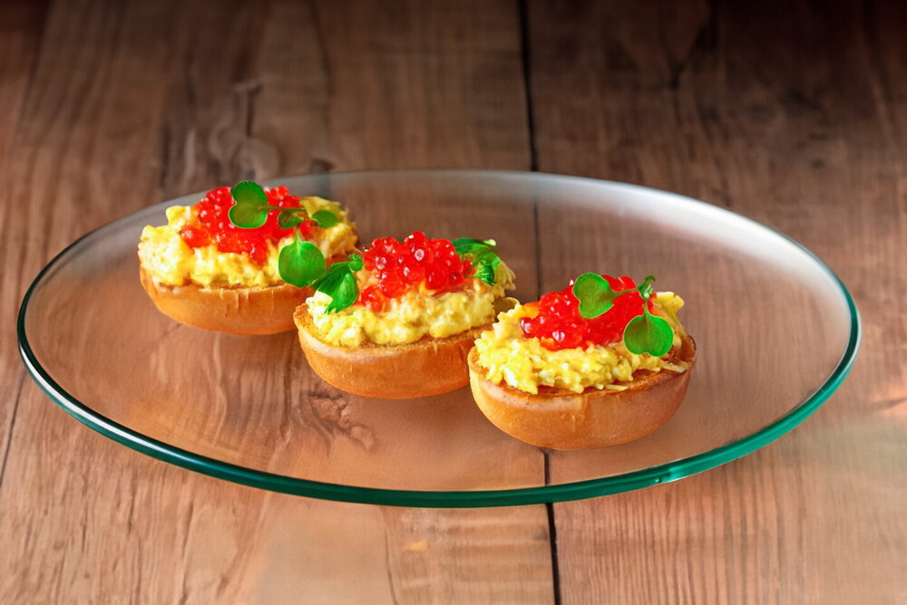 Red Caviar Sandwiches for a Festive Table