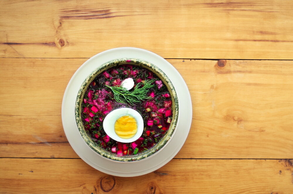 Cold Beet Soup with Pickled Beets