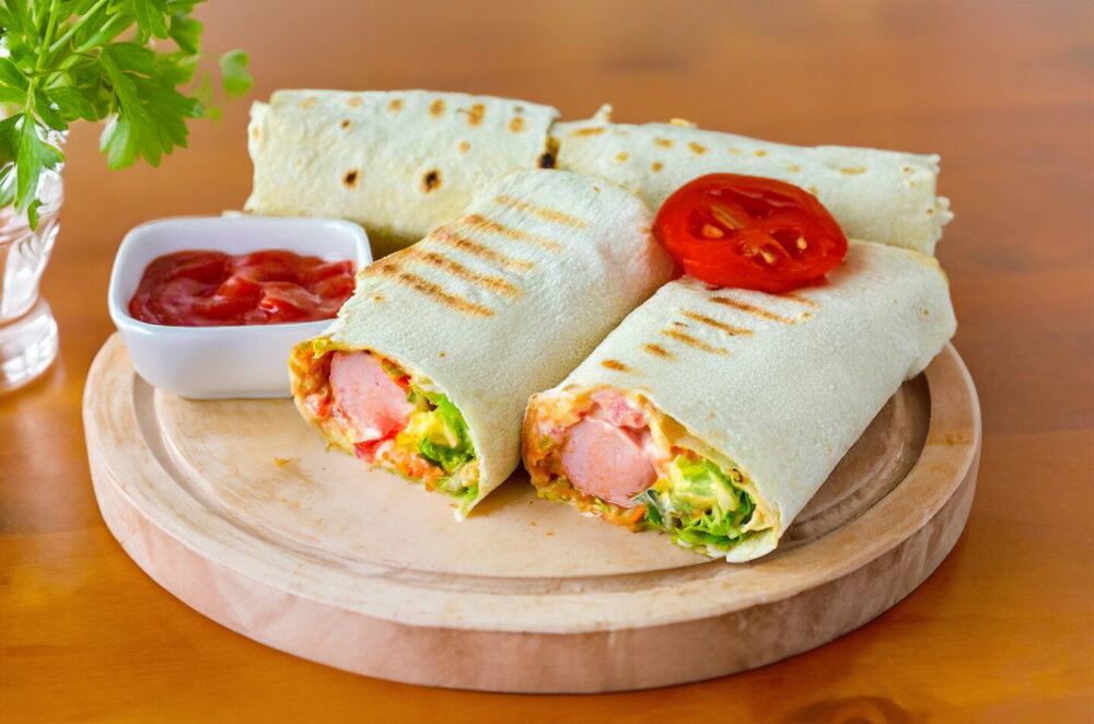 Lavash-Wrapped Hot Dog