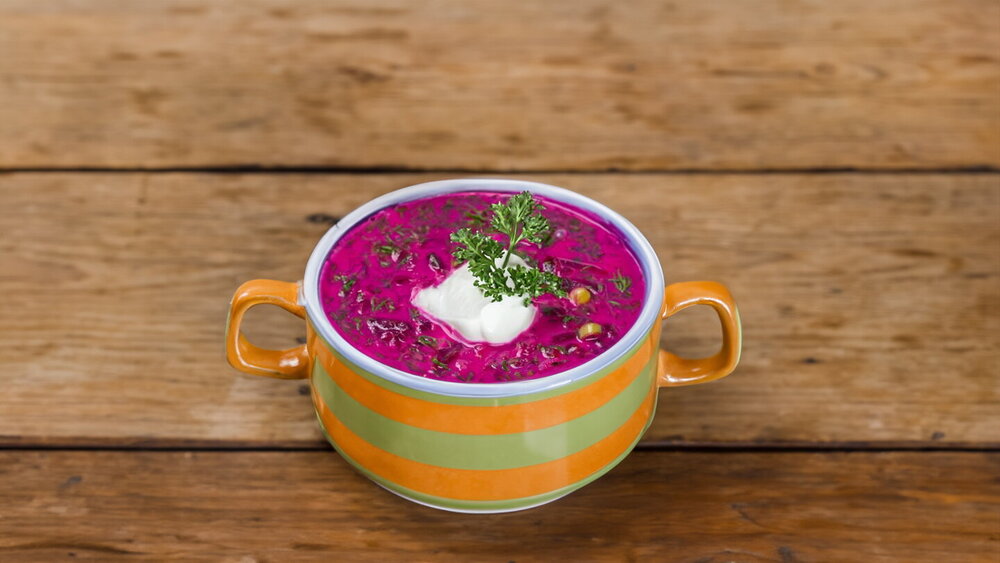 Cold Beet Soup with Egg and Kefir