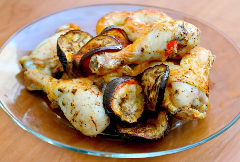 Tandoor Chicken Leg Quarters with Vegetables