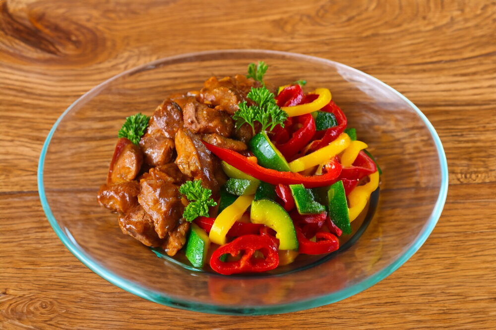 Pork in Teriyaki Sauce in a Pan