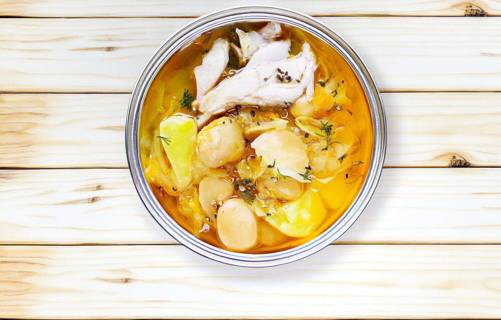 Fresh Cabbage Soup with Chicken in a Multicooker