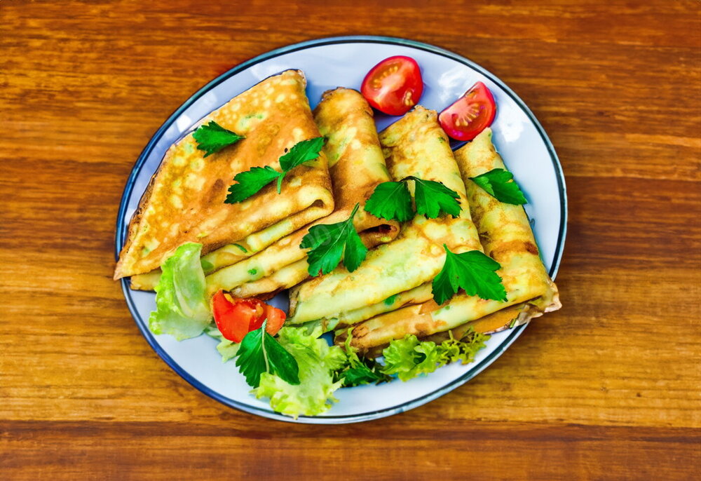 Zucchini Crepes in a Frying Pan