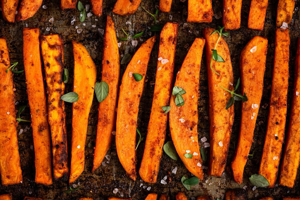 Oven baked sweet potato chips