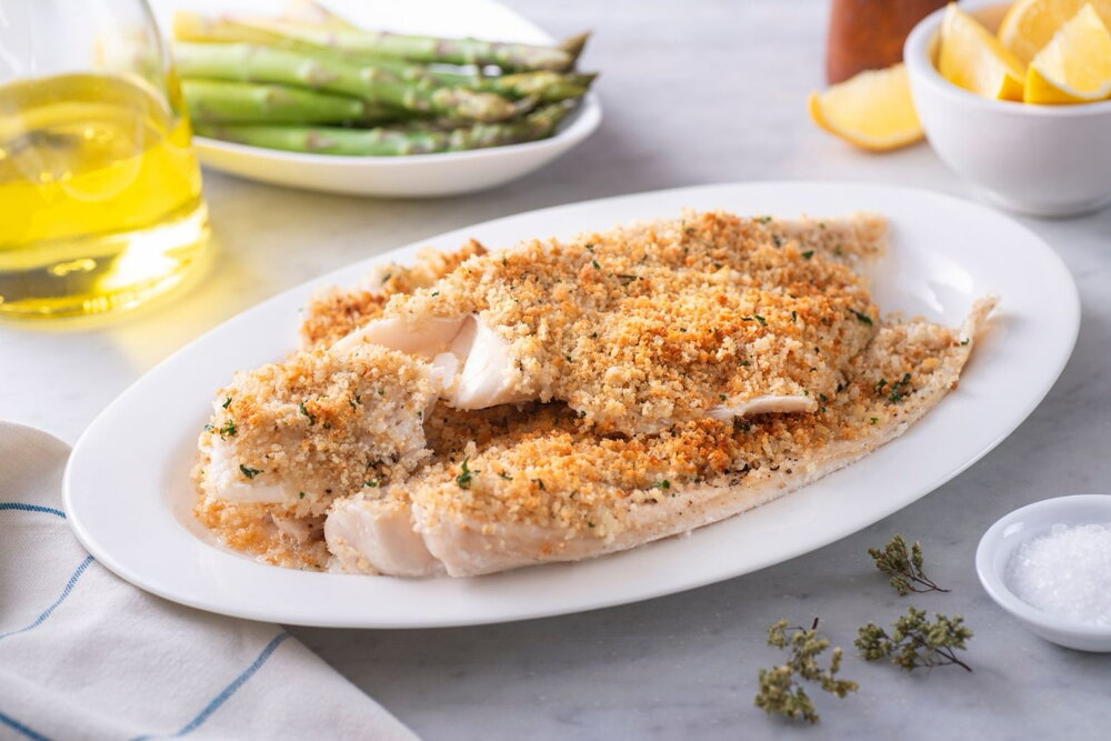 Tarragon crusted sea bass