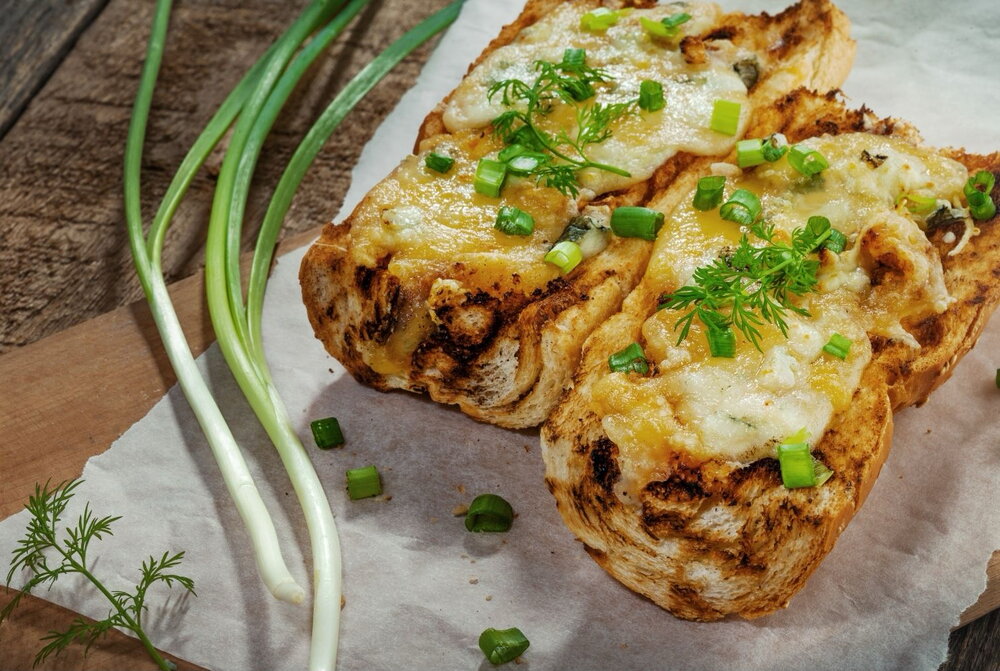 Cheese toast with smoked fish