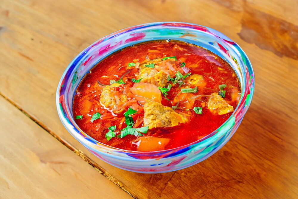 Borscht with Beets and Pork