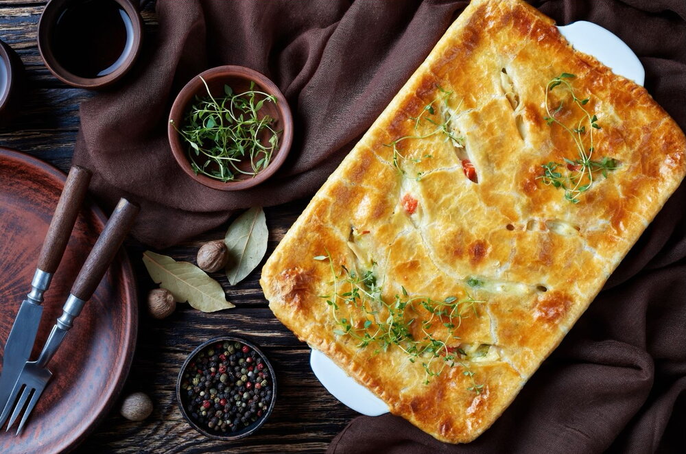 Traditional chicken pot pie
