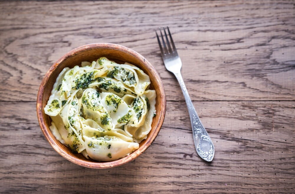 Tortellini with spinach and ricotta