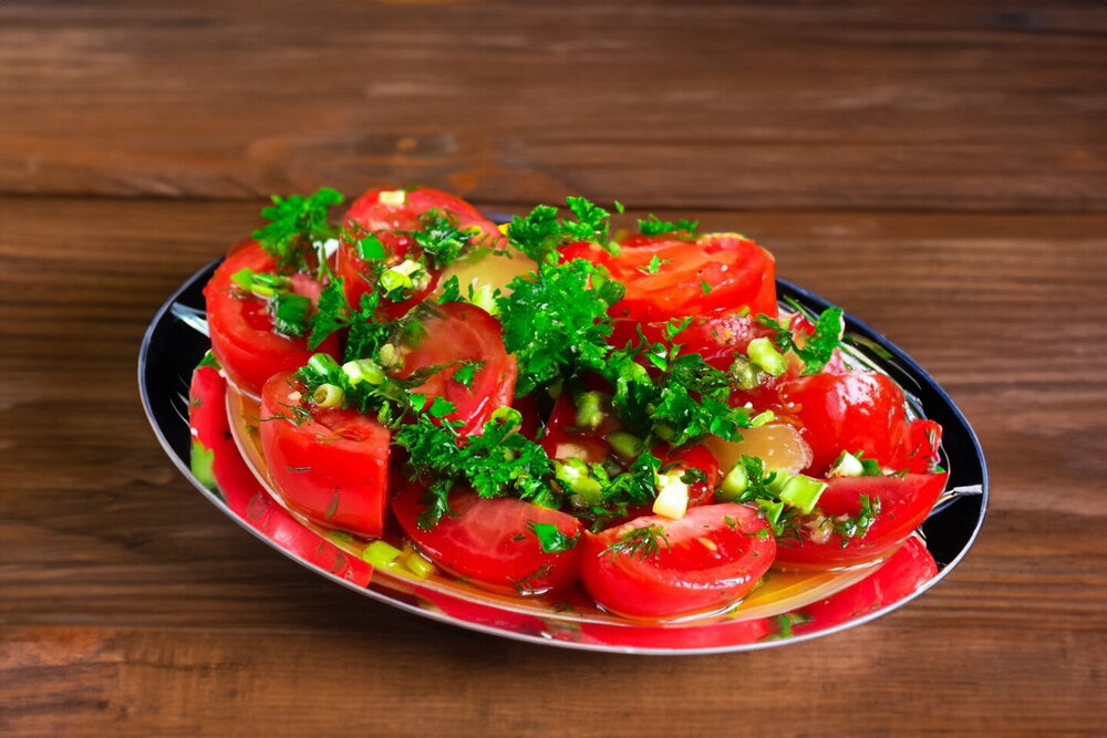 Tomato Salad with Vegetable Oil