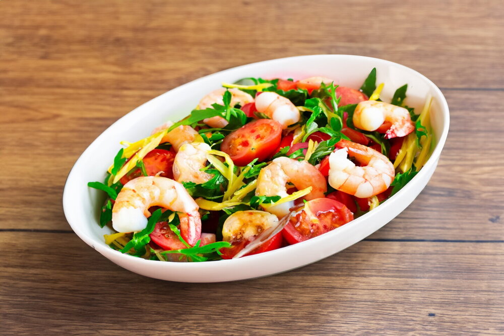 Arugula, Tomato & Shrimp Salad