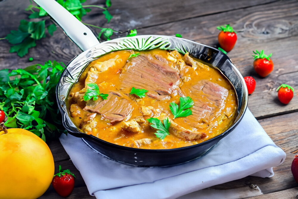 Pork Goulash with Carrots and Onions