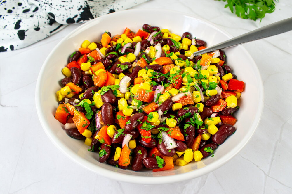 Bean and sweet corn salad