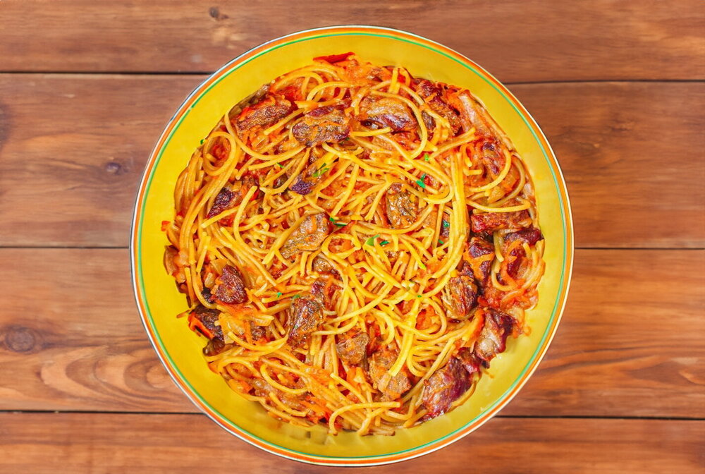 Vermicelli with Meat in a Pan