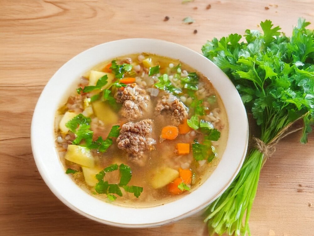 Meatball and Buckwheat Soup