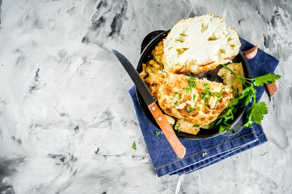 Oven roasted cauliflower